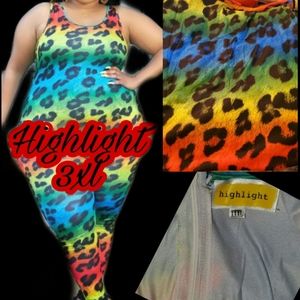 NWOT 3X (XXXL) HIGHLIGHT TIE DYE ANIMAL CATSUIT